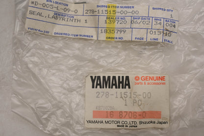 New OEM Yamaha 278-11515-00-00 Labyrinth Seal NOS