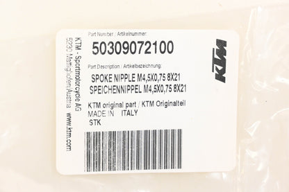 New OEM KTM 50309072100 Spoke Nipple NOS