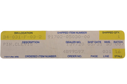New OEM Yamaha 91702-05030-00 Clevis Pin NOS
