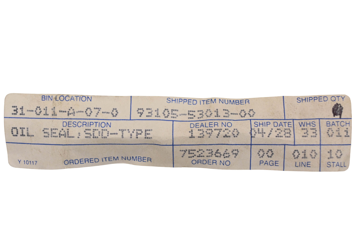 New OEM Yamaha 93105-53013-00 Oil Seal SDD-Type NOS