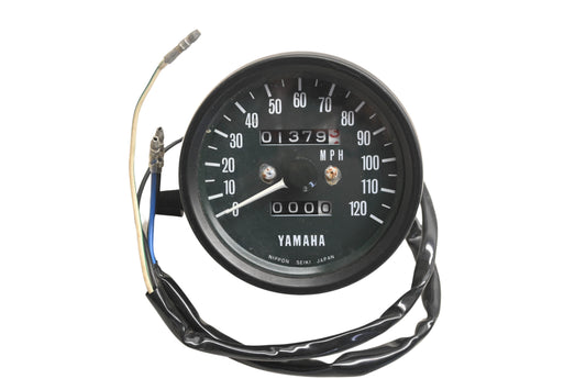 OEM Yamaha 360-73570-43-00 Speedometer 0-120mph Black Face Gauge