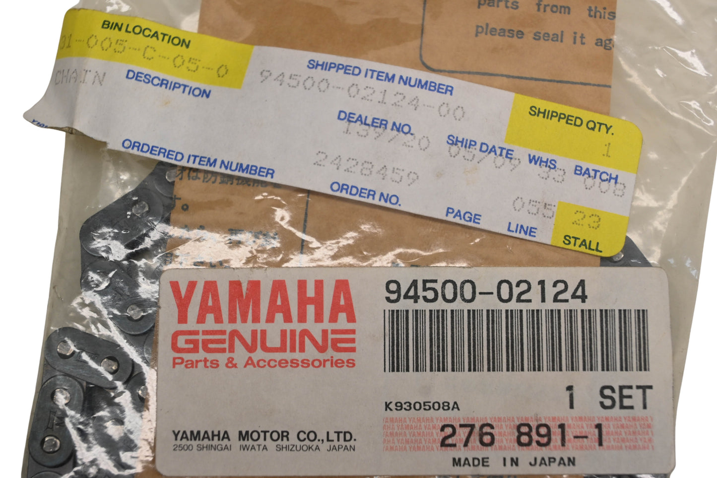 New OEM Yamaha 94500-02124-00 Cam Timing Chain Kit NOS