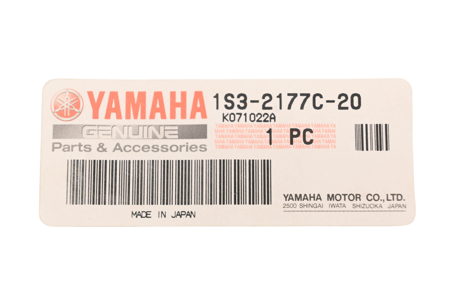 New OEM Yamaha 1S3-2177C-20-00 EPA Offroad ATV Plate NOS