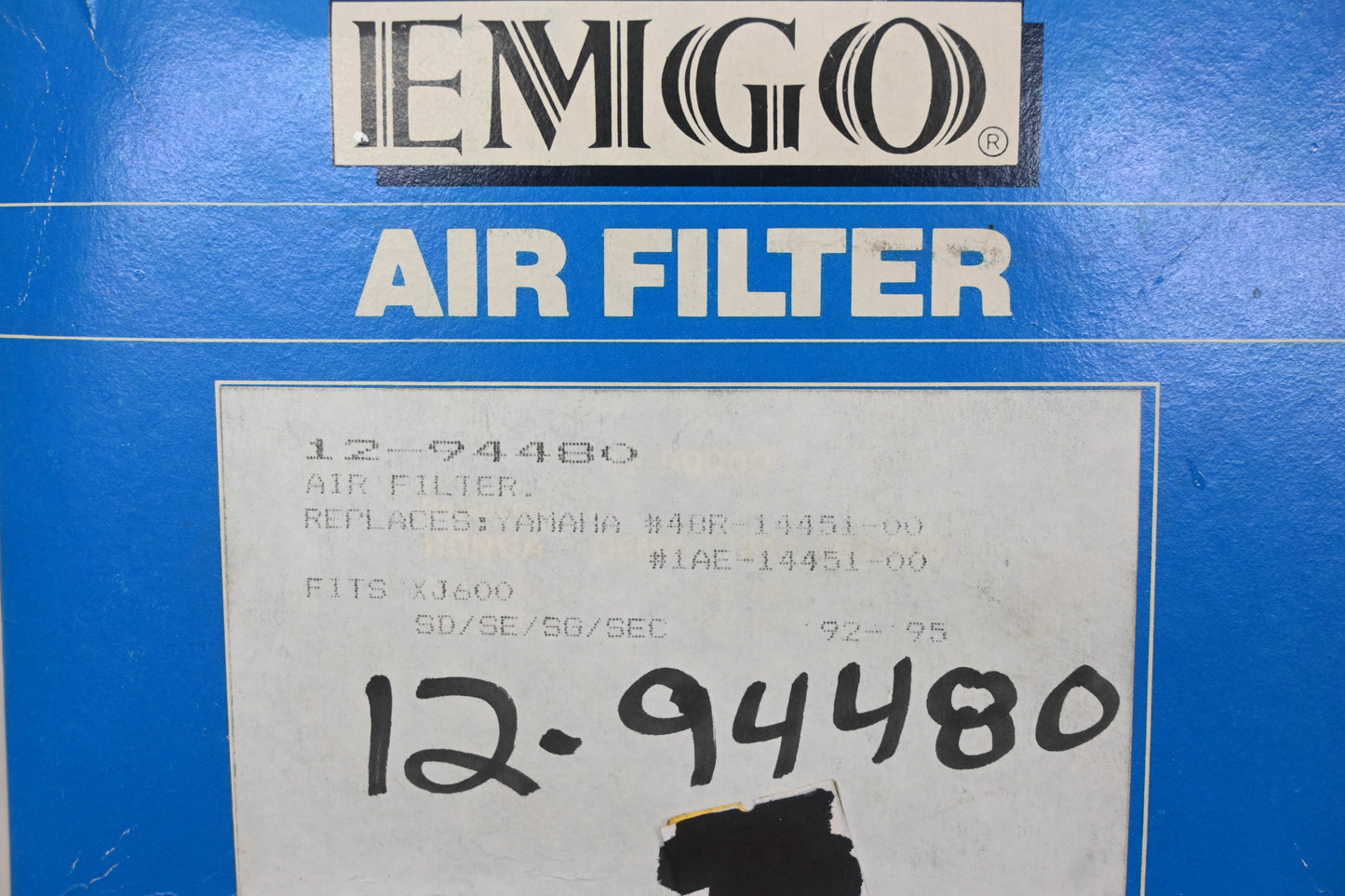 Emgo 12-94480 Air Filter NOS