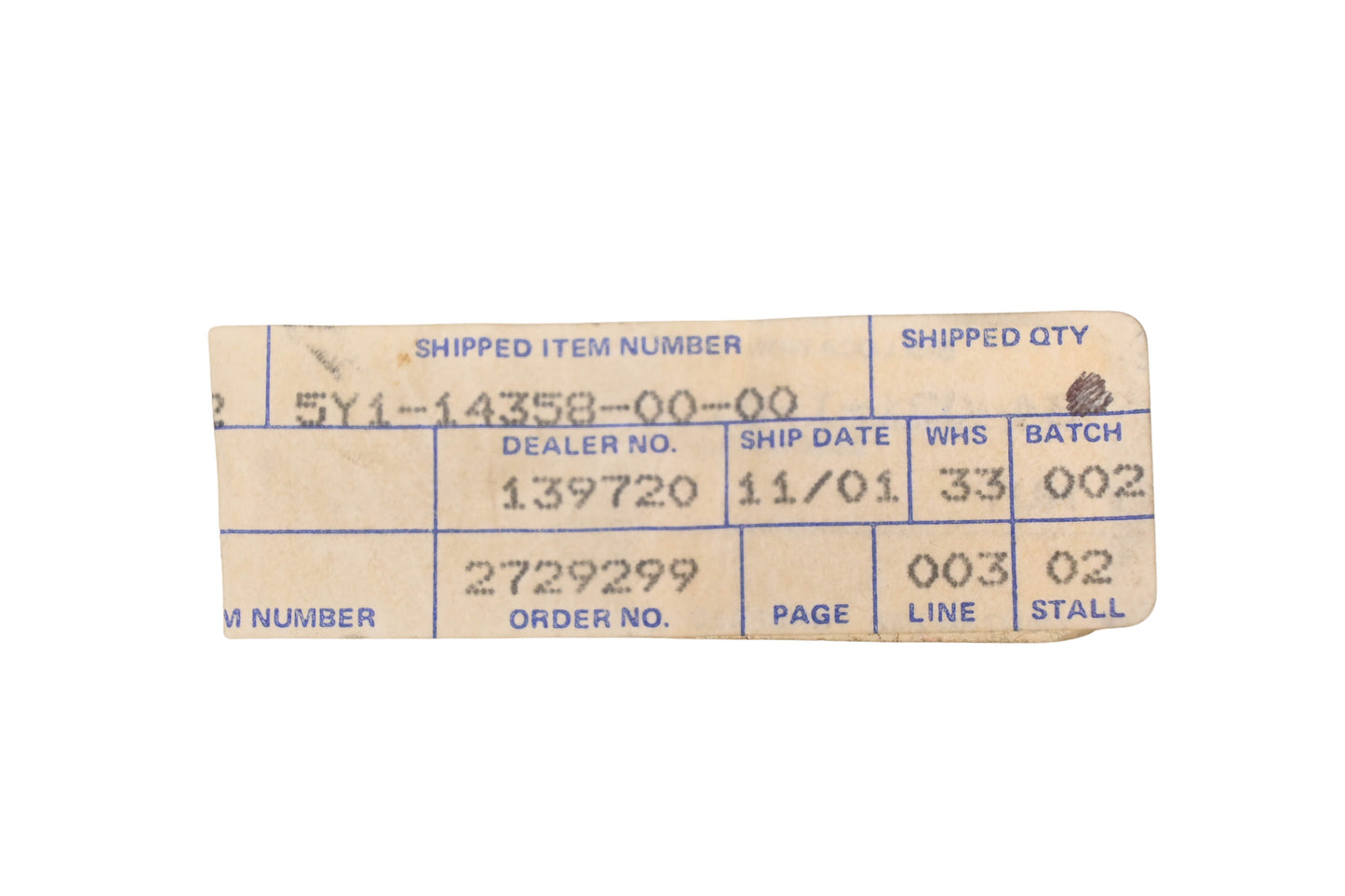 New OEM Yamaha 5Y1-14358-00-00 Nut NOS