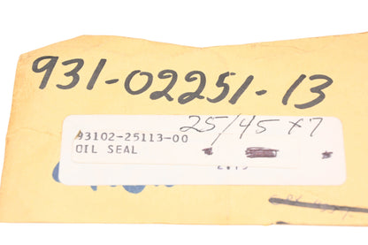 New OEM Yamaha 93102-25113-00 Oil Seal 25x45x7 SD-Type NOS