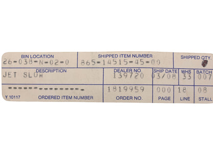 New OEM Yamaha 865-14515-45-00 Slow Jet #45 NOS