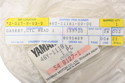 New OEM Yamaha 46Y-11181-00-00 Cylinder Head Gasket NOS