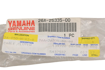 New OEM Yamaha 26A-26335-00-00 Clutch Cable NOS