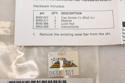 New OEM Arctic Cat 0638-101 Deep Snow Ski Boot Hardware Kit NOS
