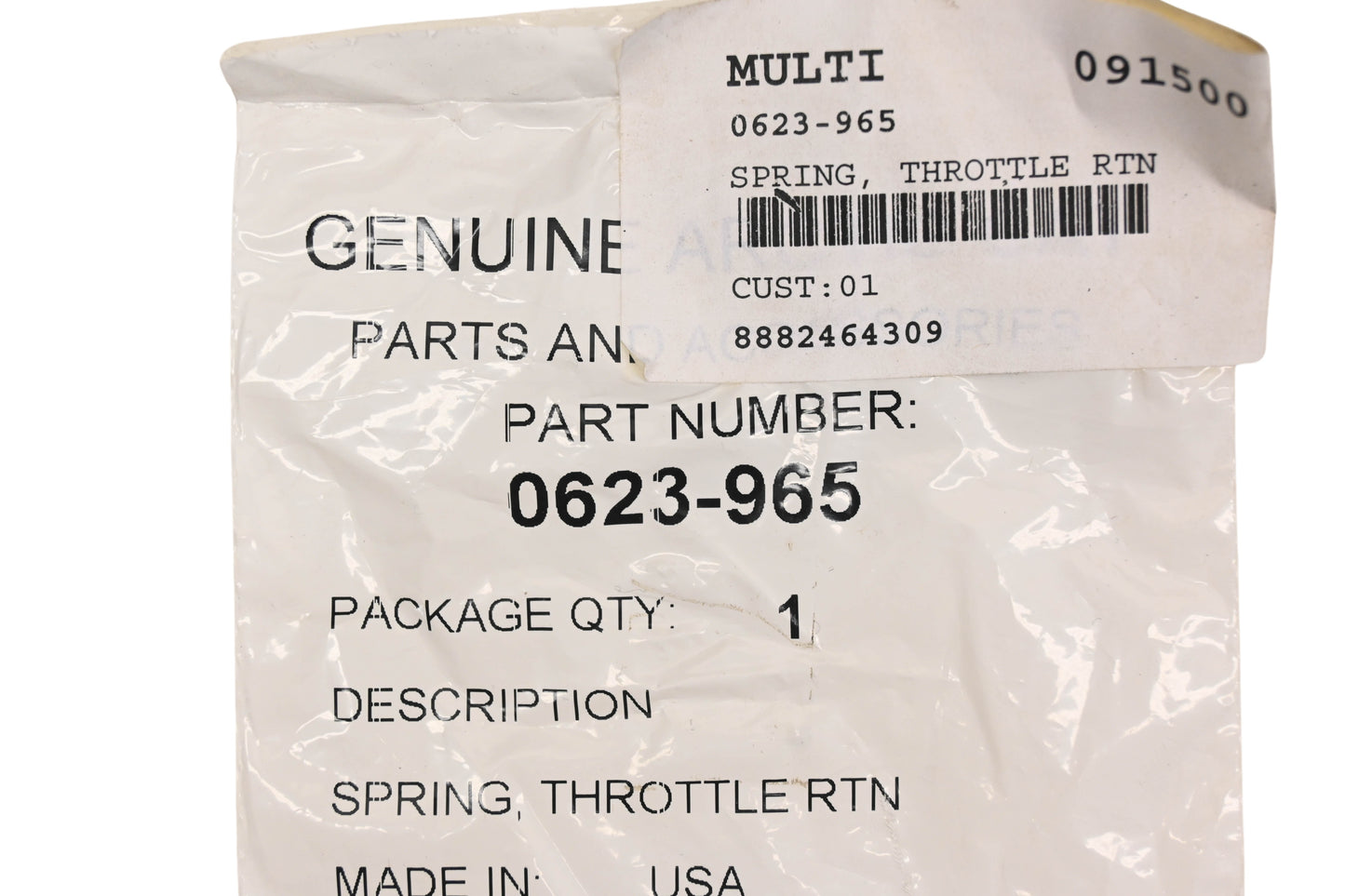 New OEM Arctic Cat 0623-965 Throttle Control Lever Return Spring NOS