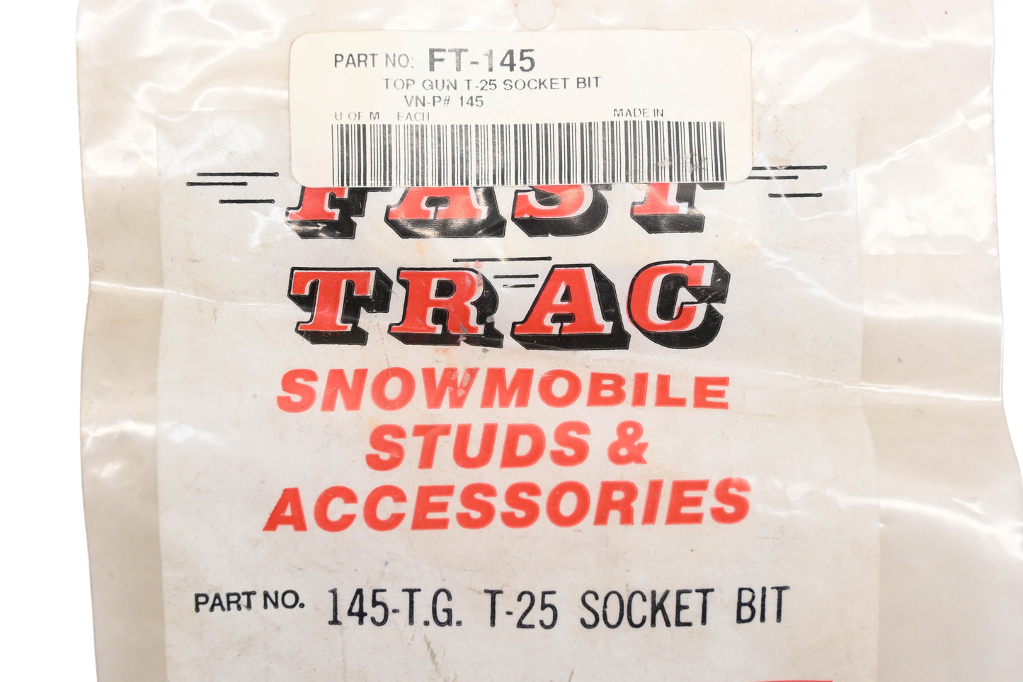 Fast Trac 145-T.G., FT-145 Top Gun T-25 Socket Bit NOS