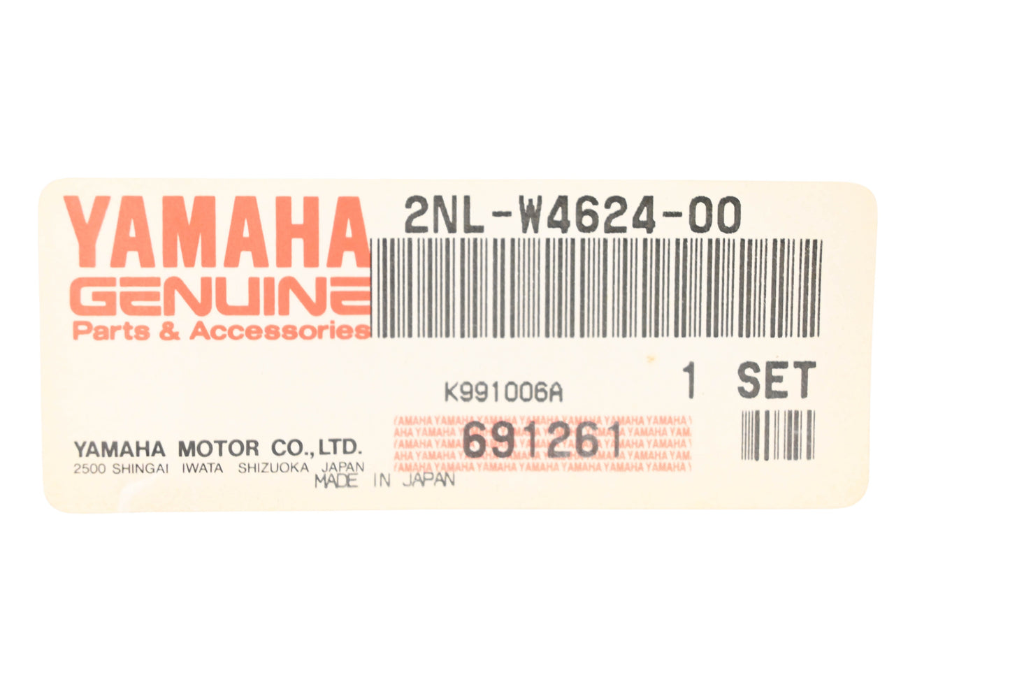 New OEM Yamaha 2NL-W4624-00-00 PTO Drive Belt Kit NOS