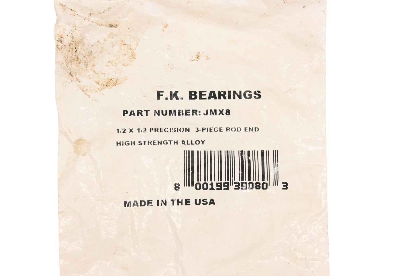 F.K. JMX8 1/2x1/2 Precision Tie Rod End NOS