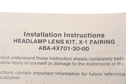 New OEM Yamaha ABA-4X701-30-00 Headlight Glass Lens Kit NOS