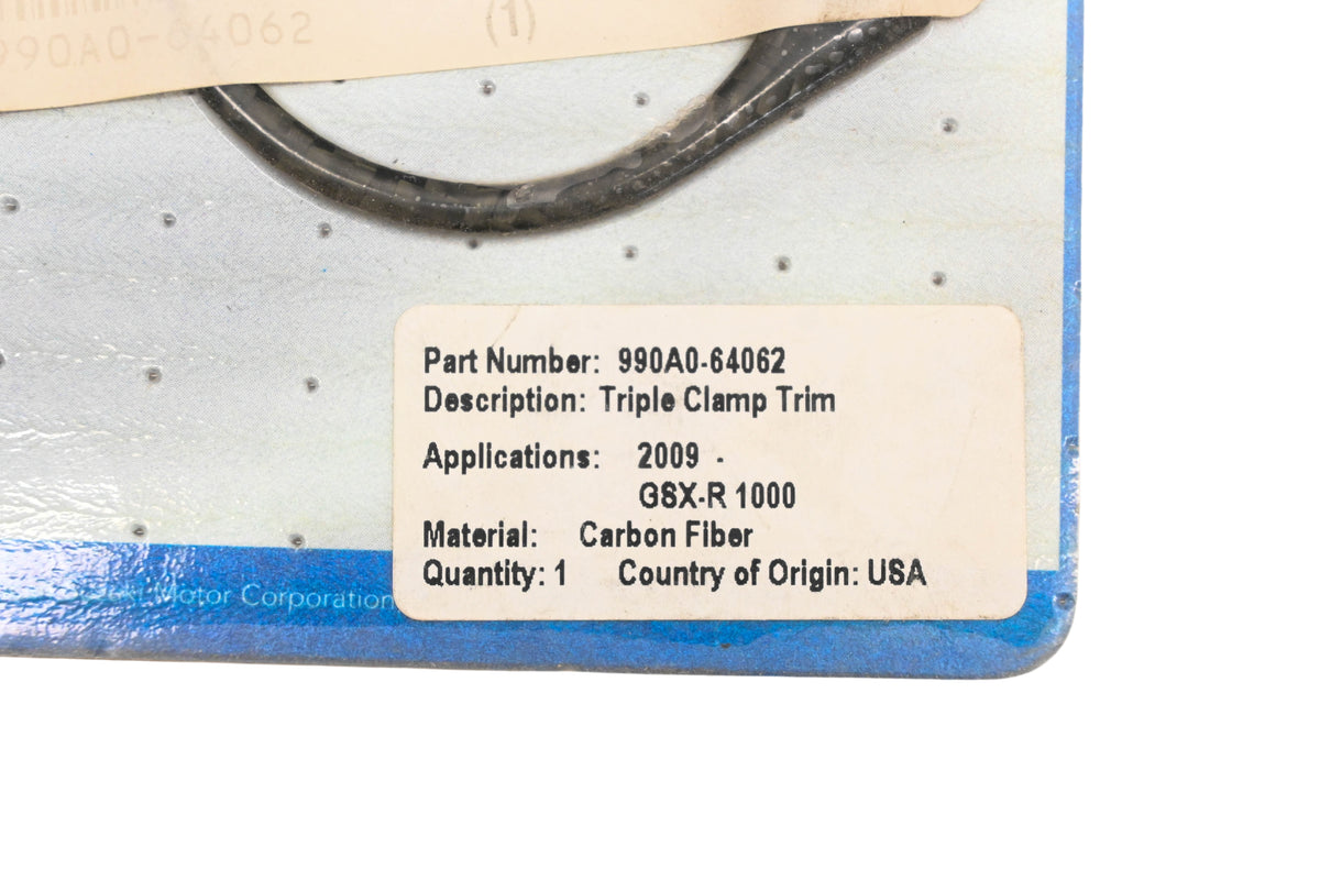 New OEM Suzuki 990A0-64062 Carbon Fiber Triple Clamp Trim Kit NOS