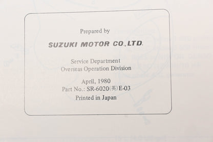 OEM Suzuki 99501-34060-03E GS450 Service Manual GS450S GS450L