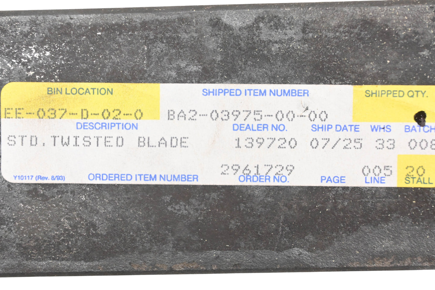New OEM Yamaha BA2-03975-00-00 Riding Mower Cutter Blade NOS