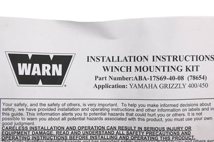 OEM Yamaha ABA-17S69-40-08 Warn Winch Mounting Kit