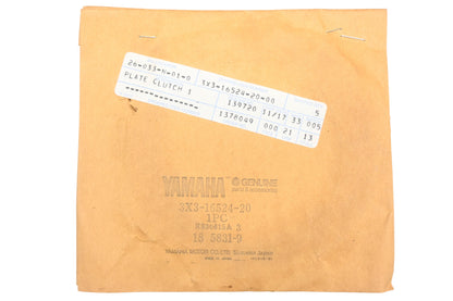 New OEM Yamaha 3X3-16524-20-00 Clutch Plate NOS