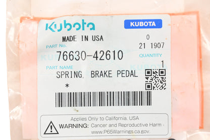 Kubota 76630-42610 Brake Pedal Spring NOS