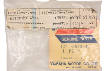 New OEM Yamaha 127-81970-40-00 Rectifier Assembly NOS