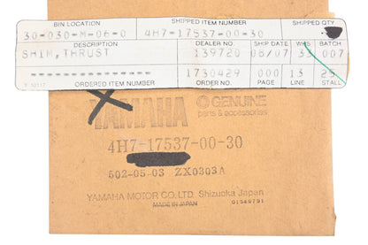 New OEM Yamaha 4H7-17537-00-30 Thrust Shim NOS