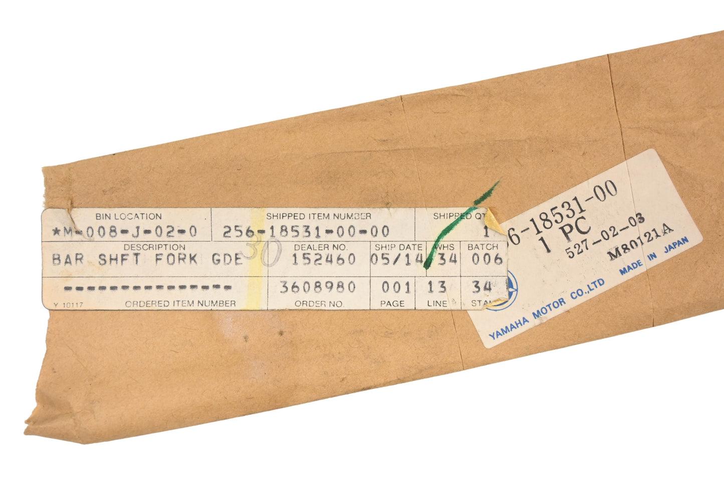New OEM Yamaha 256-18531-00-00 Shift Fork Guide NOS