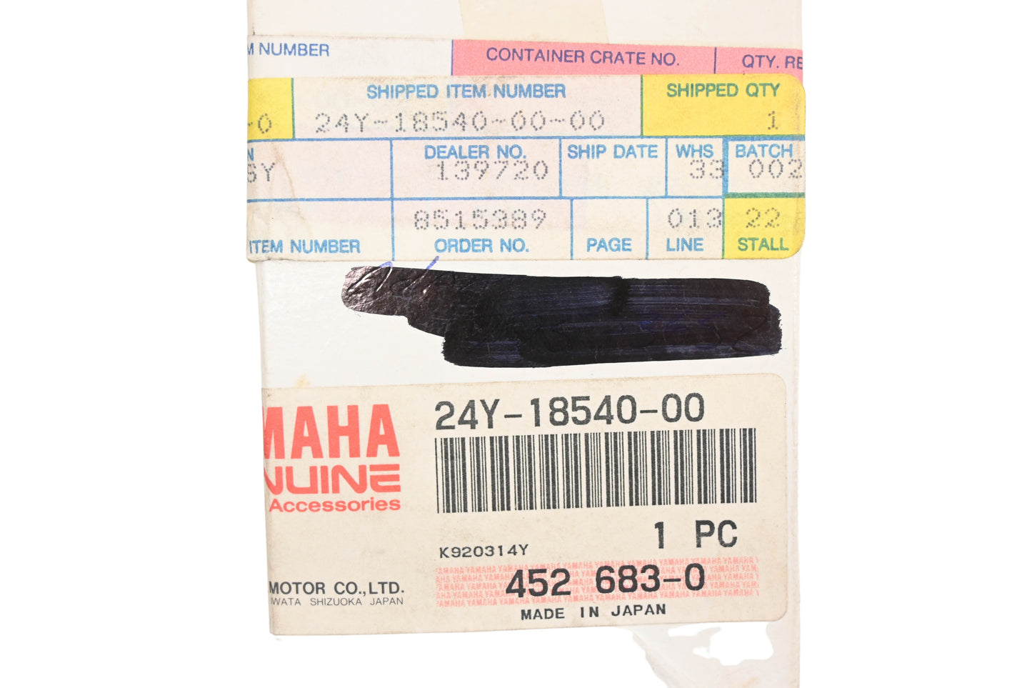 New OEM Yamaha 24Y-18540-00-00 Gearshift Gear Cam Assembly NOS