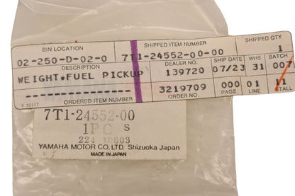 New OEM Yamaha 7T1-24552-00-00 Fuel Pickup Weight NOS