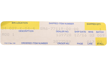 New OEM Yamaha 8M6-77119-00-00 Lever Rod NOS