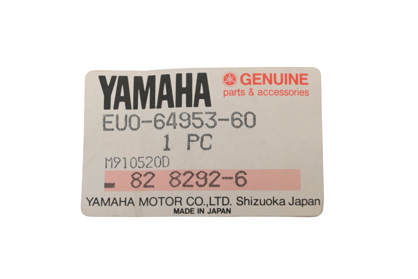 New OEM Yamaha EU0-64953-60-00, EU0-64953-60 WaveRunner Decal Plate A NOS