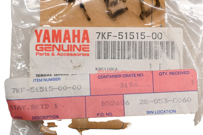 New OEM Yamaha 7KF-51515-00-00, 7KF-51515-00 Skid Stay Plate NOS