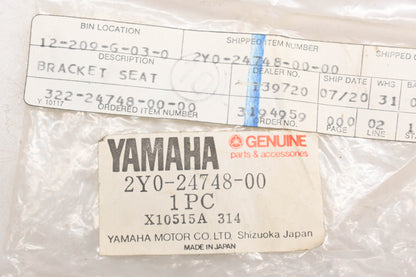 New OEM Yamaha 2Y0-24748-00-00 Seat Bracket NOS