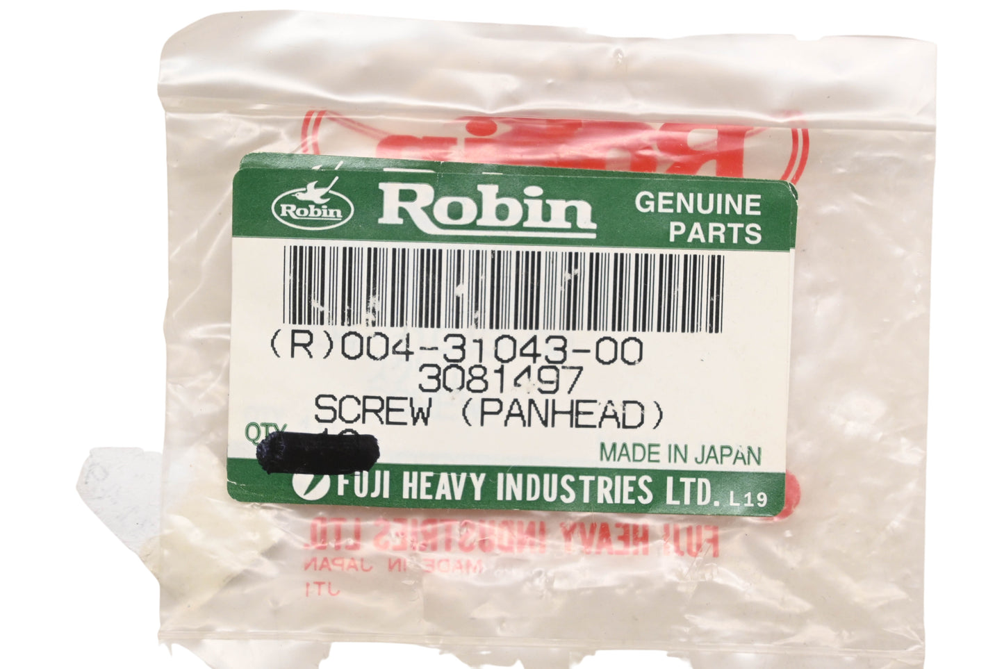 Robin 004-31043-00, 3081497 Panhead Screws Qty 5 NOS