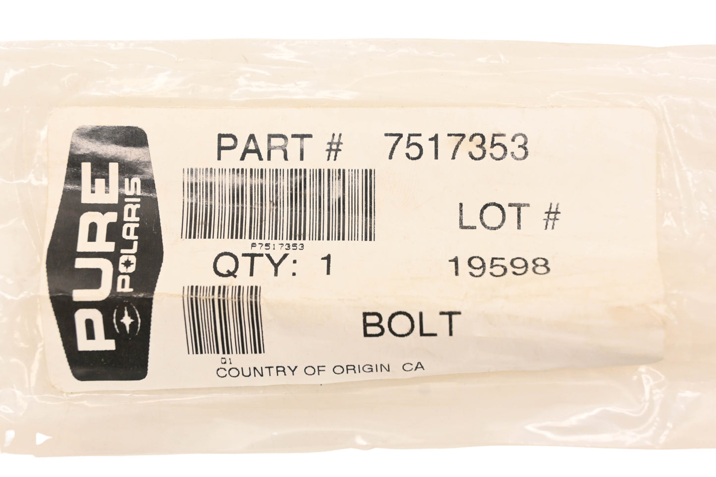 New OEM Polaris 7517353 Suspension Rail Bolt NOS