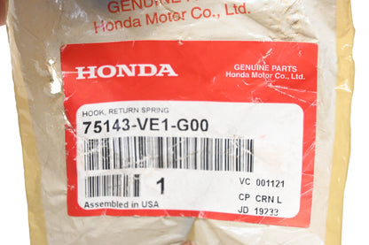 New OEM Honda 75143-VE1-G00 Return Spring Hook Bracket NOS