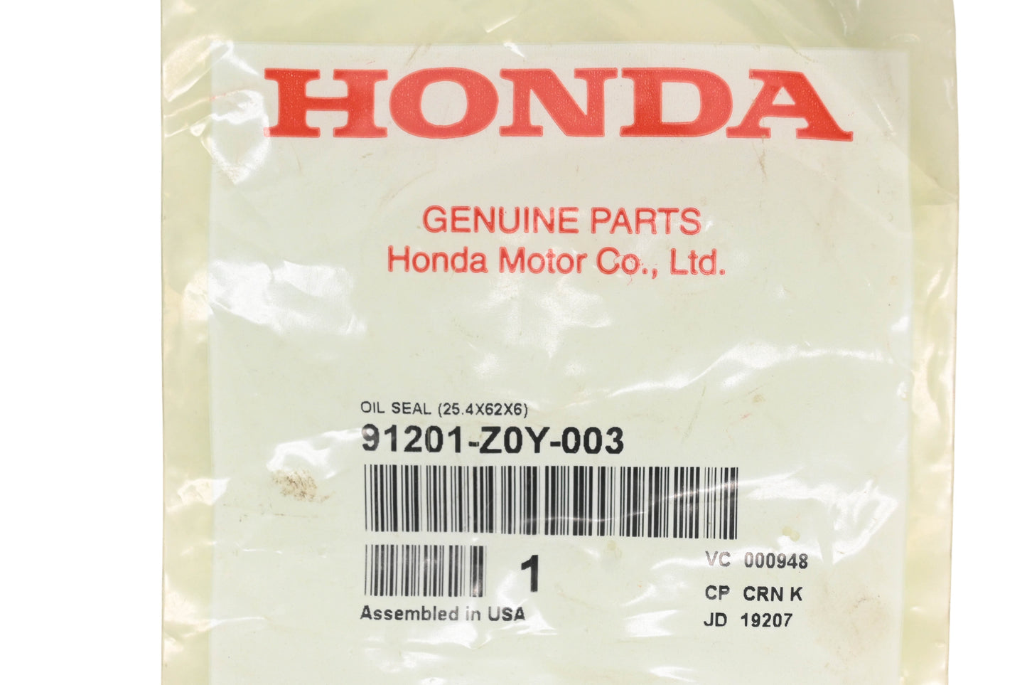 New OEM Honda 91201-Z0Y-003 Oil Seal NOS