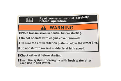 New OEM Honda 87538-ZV1-C23 Warning Label NOS