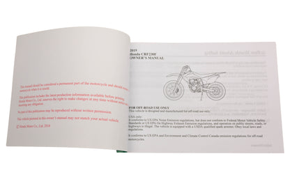 New OEM Honda 31KPS740 2019 CRF230F Owner's Manual NOS