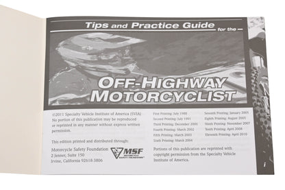 New OEM Honda 51OFF600, 00X51-OFF-6000, D2203-LIV-0101 Off-Highway Motorcyclist Tips & Practice Guide NOS