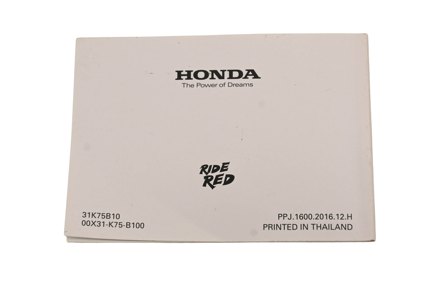 OEM Honda 31K75B10, 00X31-K75-B100 2017 CB3000F/FA Owner's Manual