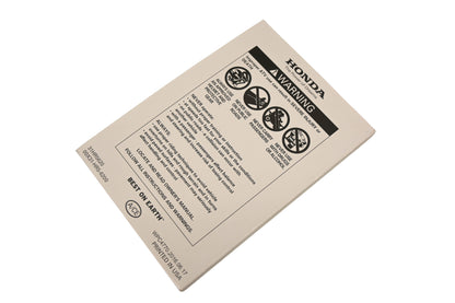 New OEM Honda 31HR5620, 00X31-HR5-6200 2017 TRX500FM6 4x4 Fourtrax Foreman Rubicon Owner's Manual NOS