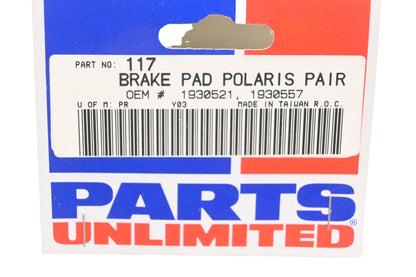 Parts Unlimited 117, 1930521, 1930557 Brake Disc Pads Qty 2 NOS