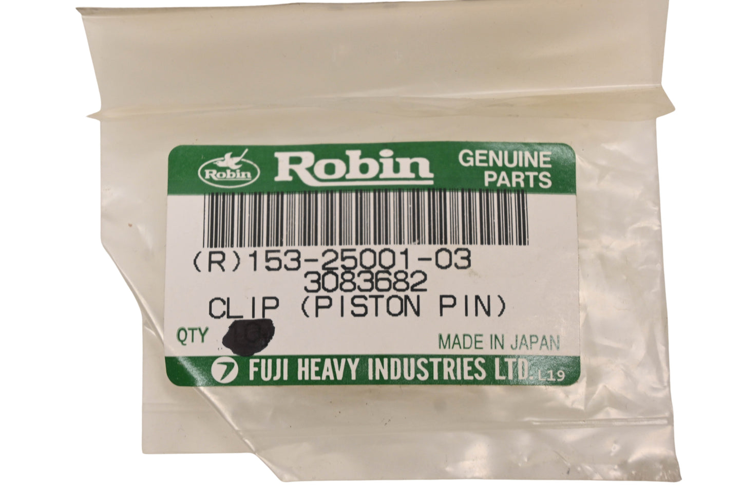 Robin 153-25001-03, 3083682 Polaris Piston Pin Clips Qty 6 NOS