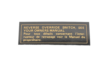 New OEM Polaris 7072345 Reverse Override Switch Decal NOS