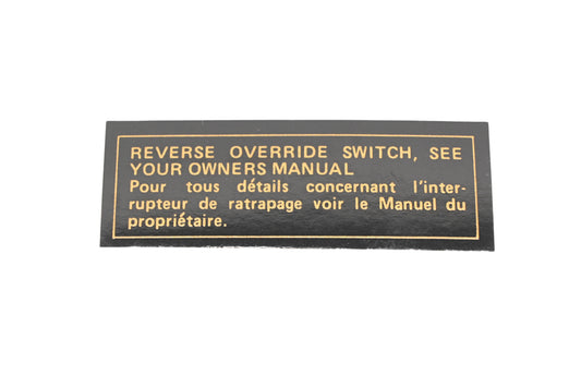 New OEM Polaris 7072345 Reverse Override Switch Decal NOS