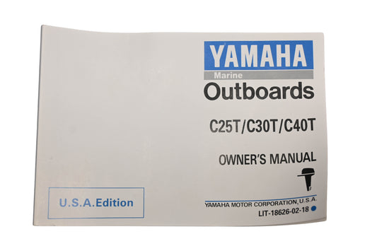New OEM Yamaha LIT-18626-02-18 C25T/C30T/C40T Outboard Owner's Manual NOS