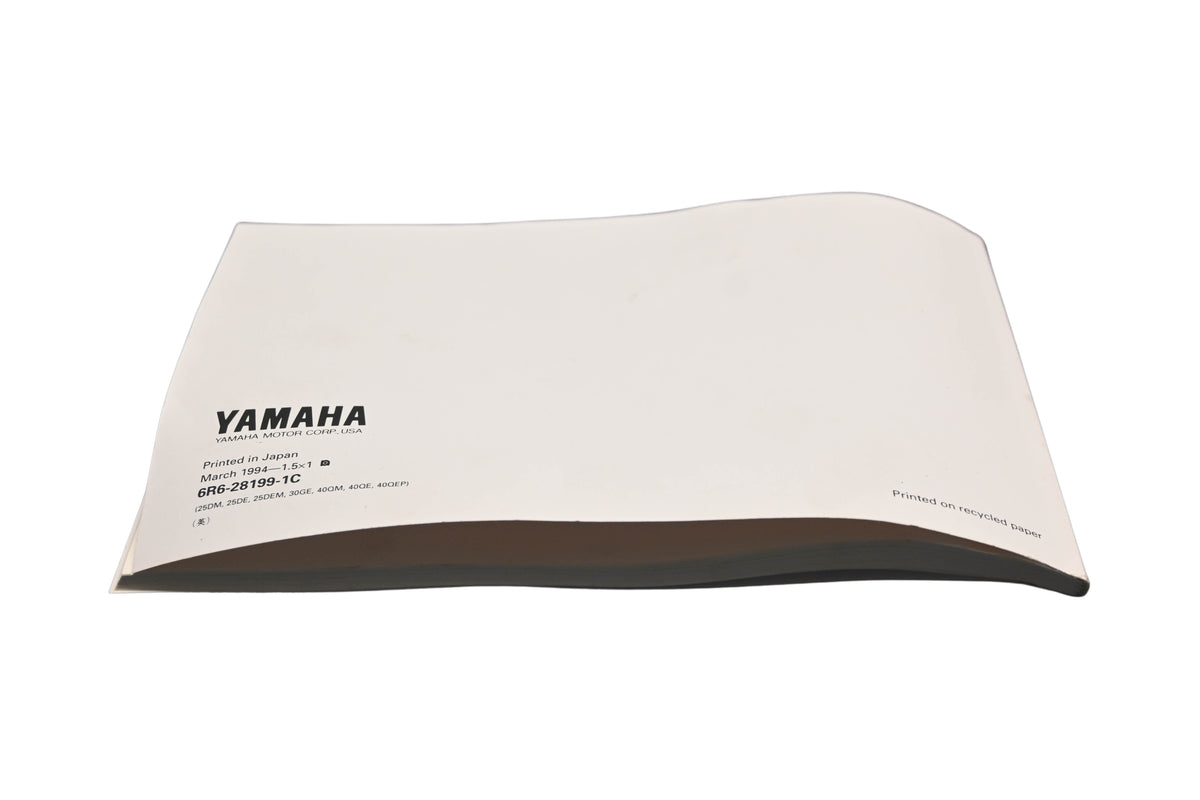 New OEM Yamaha LIT-18626-02-18 C25T/C30T/C40T Outboard Owner's Manual NOS