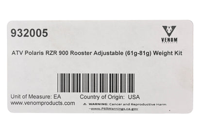 Venom 932005 Adjustable Weight Kit NOS